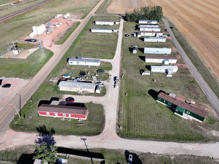 Aerial view looking north over the park