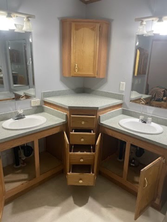 Bathroom with dual vanity