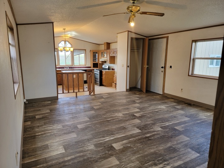 Living room and kitchen
