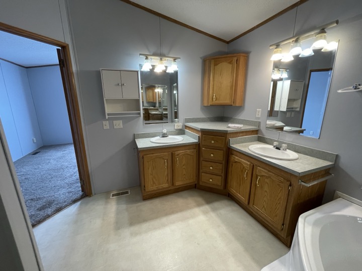 Bathroom with dual vanity