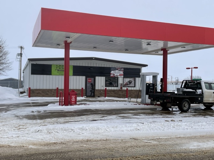 Gas station and convenience store in town